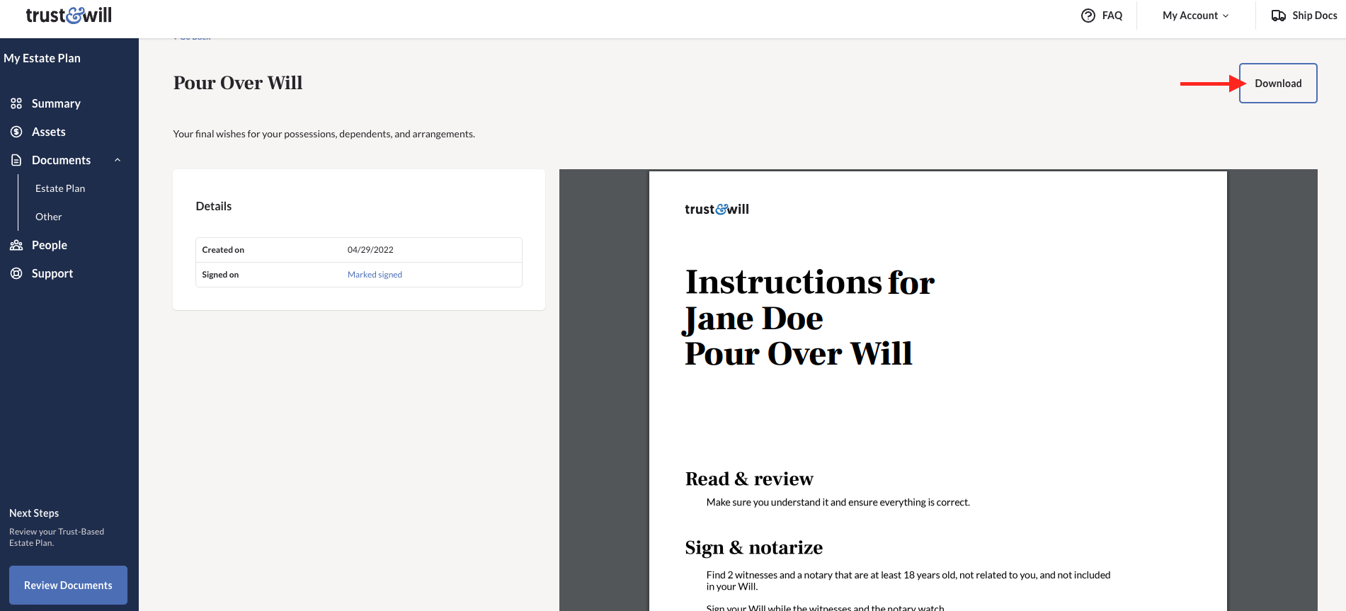 how-can-i-download-and-print-my-documents-trust-will